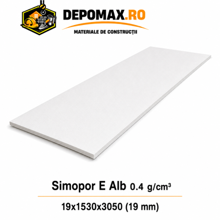 Placa rigida PVC Simopor E Alb 0.4 g/cm3, 19x1530x3050 mm